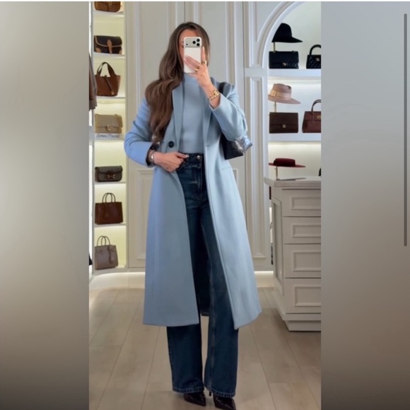 Zara Fitted Wool Blend Coat - Picture 2 of 15